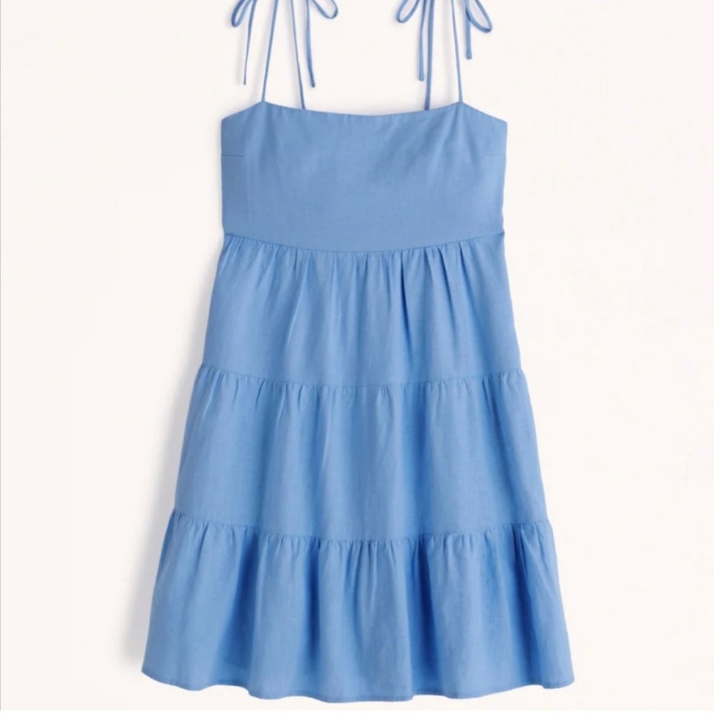 Abercrombie Tie Strap Linen-Blend Mini Dress - Size Small Petite